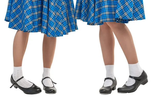 Pernas de mulher em sapatos para dança escocesa — Fotografia de Stock