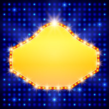 Retro casino ışık afiş ile parlayan arka plan