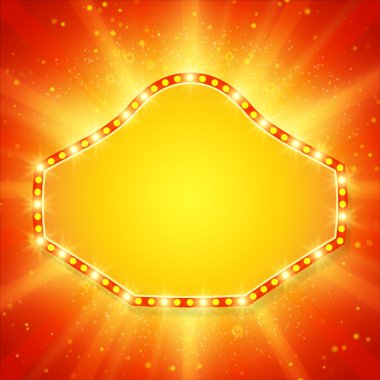 Retro casino ışık afiş ile parlayan arka plan