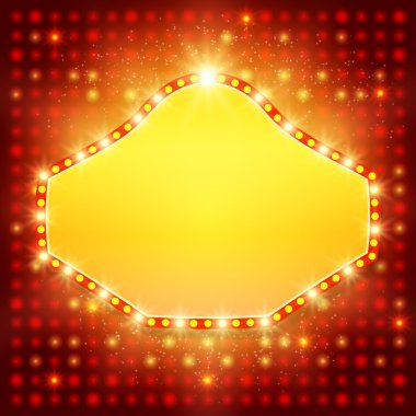 Retro casino ışık afiş ile parlayan arka plan