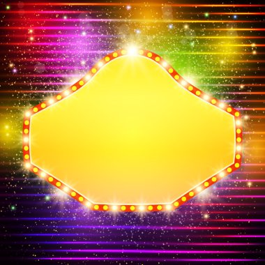 Retro casino ışık afiş ile parlayan arka plan