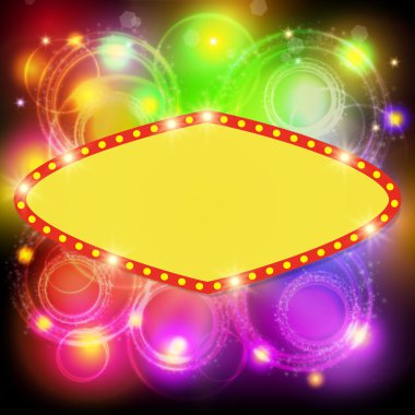 Retro casino ışık afiş ile parlayan arka plan