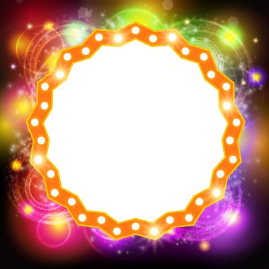 Soyut parlayan retro ışık afiş