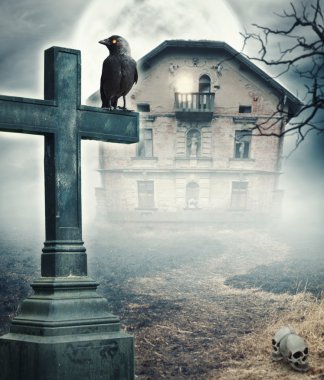 Cadılar Bayramı mistik ürkütücü arka plan 