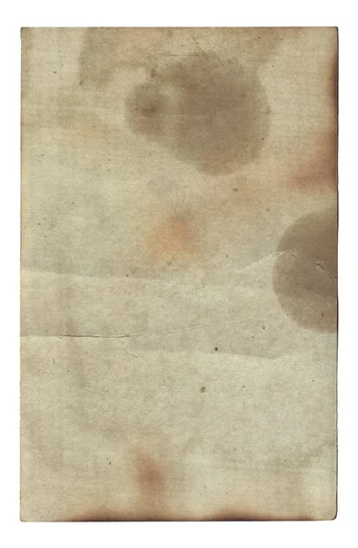 Yanmış Lekeleri Çizikleri Olan Eski Kaba Doku Retro Kağıdı Izole — Stok fotoğraf