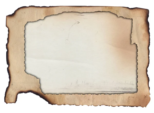 Old Vintage Frame Rough Texture Retro Paper Burned Stains Scratches — Stock Photo, Image