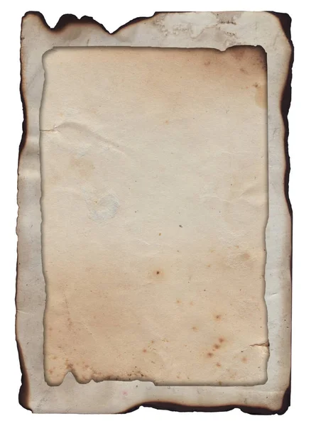 Vecchio Telaio Vintage Ruvida Carta Texture Retrò Con Macchie Bruciate — Foto Stock