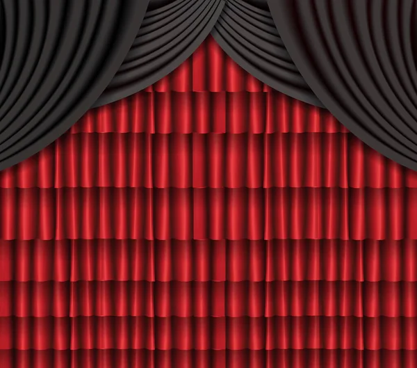 Background Black Red Curtain Design Presentation Concert Show Vector Illustration — Stock Vector