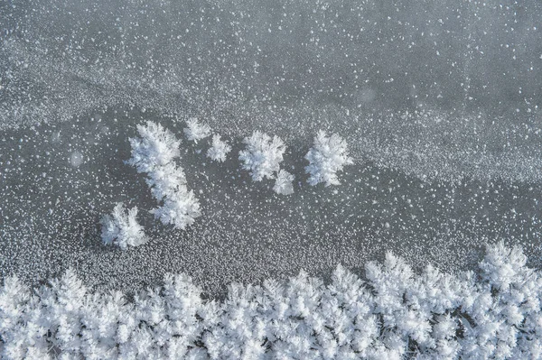 Texture Ghiaccio Con Graffi Neve Ghiacciata Winer Sfondo Astratto Desig — Foto Stock