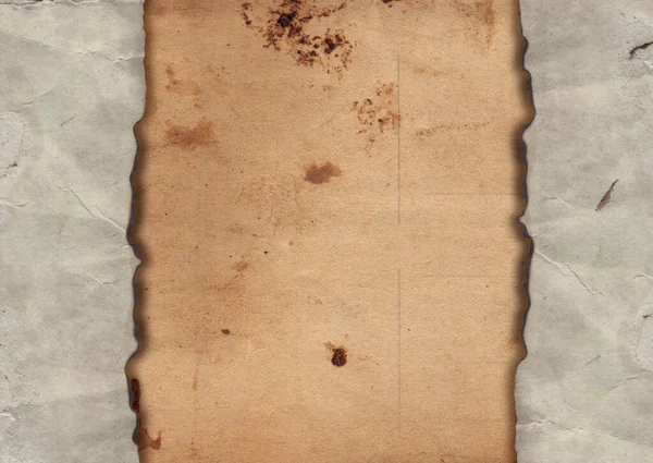 Old Vintage Rough Texture Retro Paper Burned Edges Stains Scratches — Stock Photo, Image