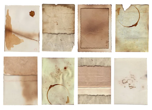 古いヴィンテージラフなテクスチャの束焼きエッジ 汚れや傷の背景とレトロな紙 — ストック写真