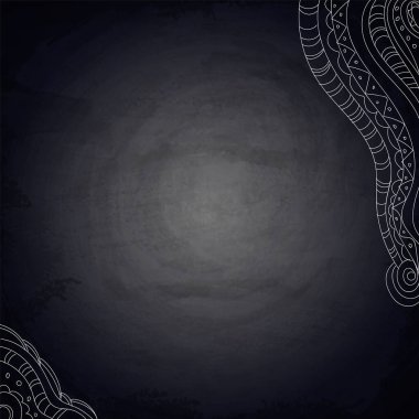 Tasarım için elle çizilmiş karalama desenli tebeşir tahtası arkaplanı