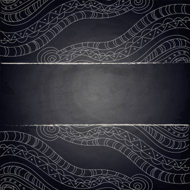 Tasarım için elle çizilmiş karalama desenli tebeşir tahtası arkaplanı