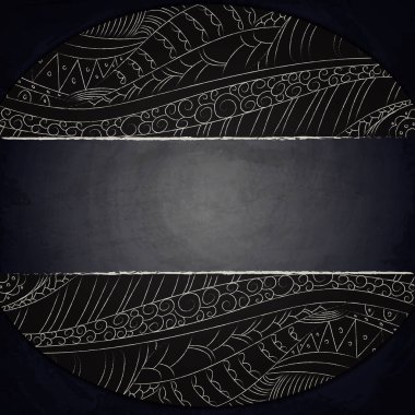 Tasarım için elle çizilmiş karalama desenli tebeşir tahtası arkaplanı