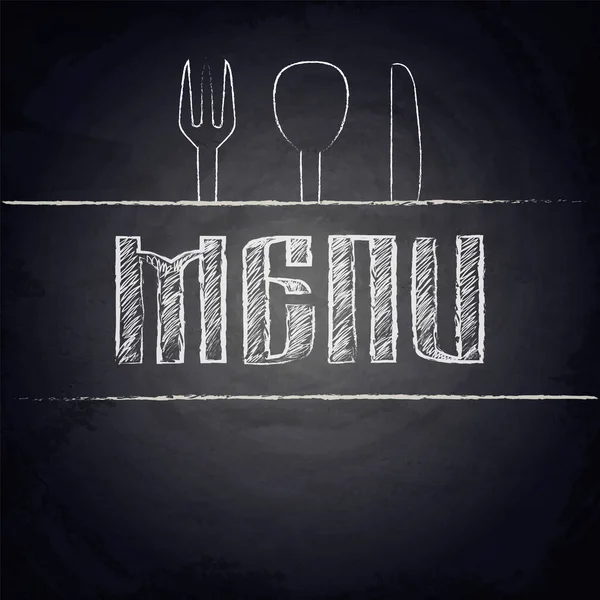 Tafel Hintergrund Für Restaurant Menügestaltung Mit Handgezeichneten Elementen — Stockvektor