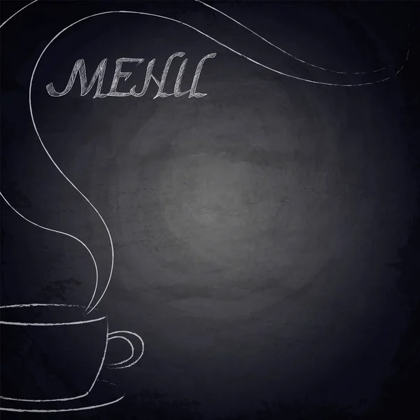 Tafeltafel Hintergrund Für Restaurant Menü Design Mit Handgezogener Tasse Kaffee — Stockvektor