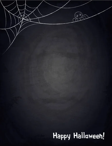 Chalkboard Blackboard Fundo Para Design Halloween Com Web Desenhada Mão — Vetor de Stock