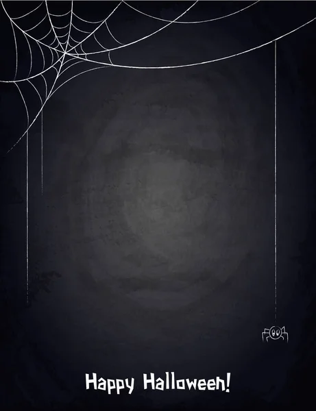 Chalkboard Blackboard Fundo Para Design Halloween Com Web Desenhada Mão —  Vetores de Stock