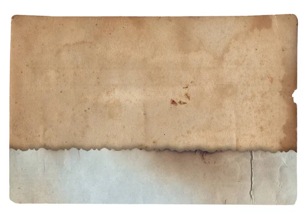 Starý Vinobraní Hrubý Papír Škrábance Kávy Skvrny Textury Izolované Bílém — Stock fotografie