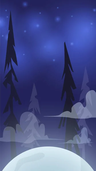 Halloween Karte Hintergrund Mit Gruseligen Wald Und Mond Vektorillustration — Stockvektor