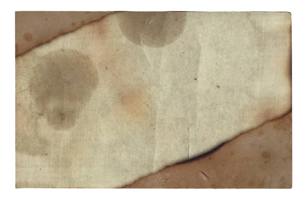 Yanmış Lekeleri Çizikleri Olan Eski Kaba Doku Retro Kağıdı Izole — Stok fotoğraf