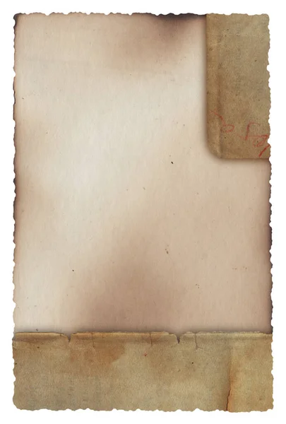 Old Vintage Grobe Textur Retro Papier Mit Verbrannten Kanten Flecken — Stockfoto