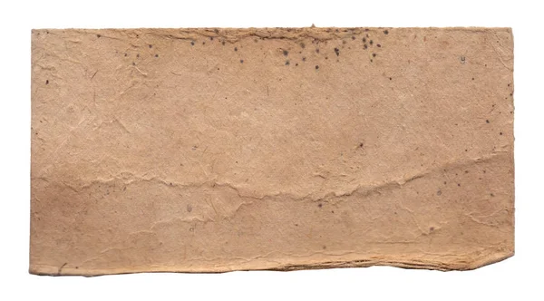 Vieux Papier Cru Rugueux Avec Rayures Taches Texture Isolée Sur — Photo