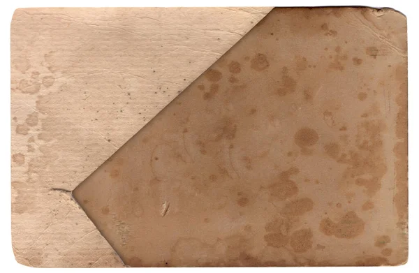 焦げた汚れや傷の背景が隔離された古いヴィンテージラフテクスチャレトロな紙 — ストック写真