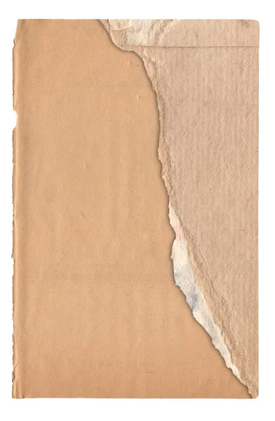 Oud Papier Met Krassen Vlekken Textuur Geïsoleerd Wit — Stockfoto