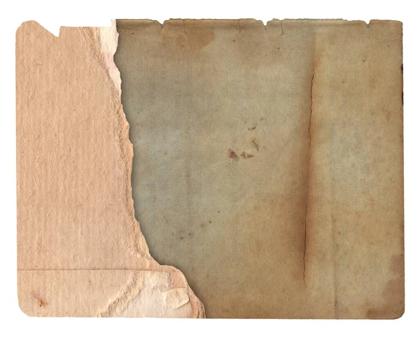 Старая Бумага Царапинами Пятнами Текстуры Изолированы Белом — стоковое фото