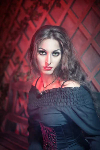 Beautiful woman in halloween style — Stock Photo, Image