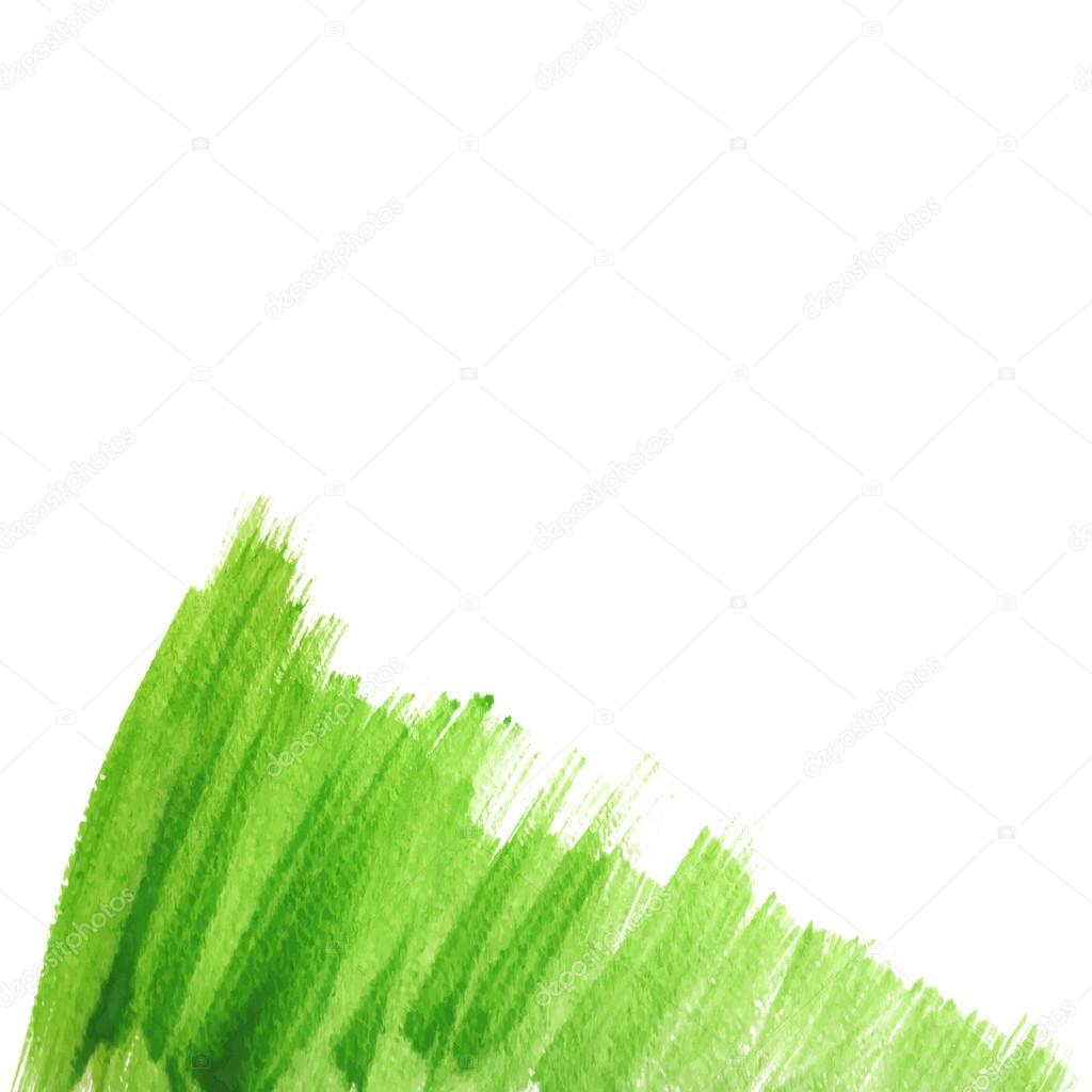 Abstract green watercolor background with paint strips