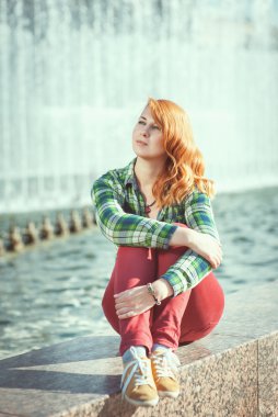 hipster Kızıl saçlı kız