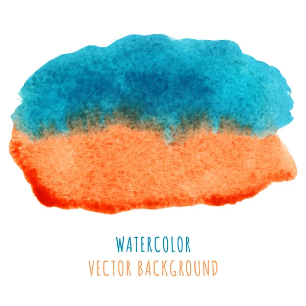 Abstract blue and orange watercolor background — Stock Vector