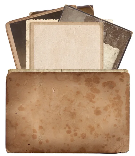 Bunch of old photos with stains and scratches — Stock Photo, Image
