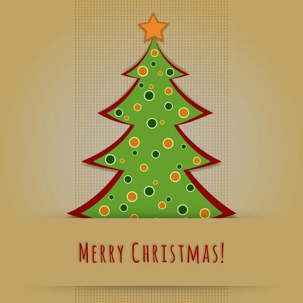 Tarjeta de Navidad con abeto decorado — Vector de stock