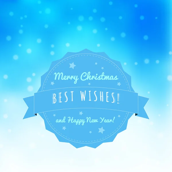 Tarjeta de felicitación borrosa de Navidad con bokeh en el fondo — Vector de stock