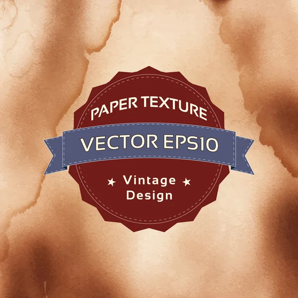 Velho vetor redonda retro etiqueta vintage no papel velho — Vetor de Stock