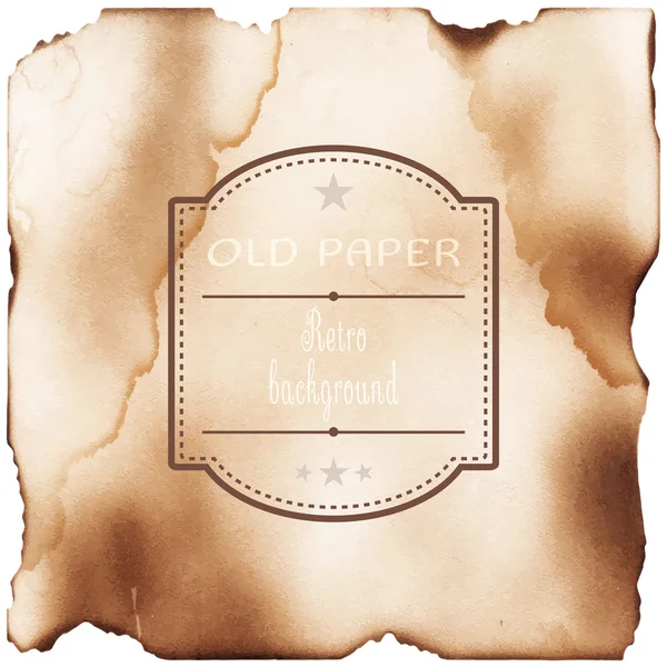 Old paper with burned edges texture background — Stock Vector