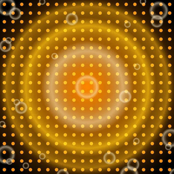 Abstract orange and black background with circles — Stock Vector