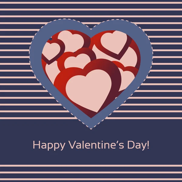 Szív Valentin-napi üdvözlőlap — Stock Vector