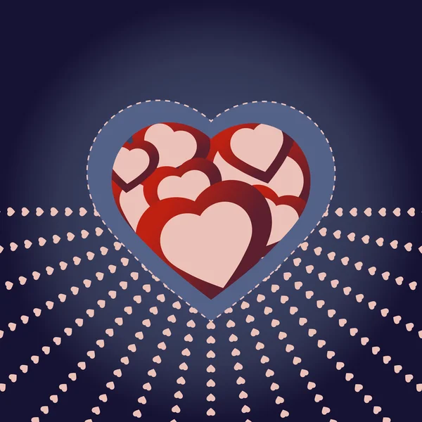Alla hjärtans dag-kort med hjärta — Stock vektor