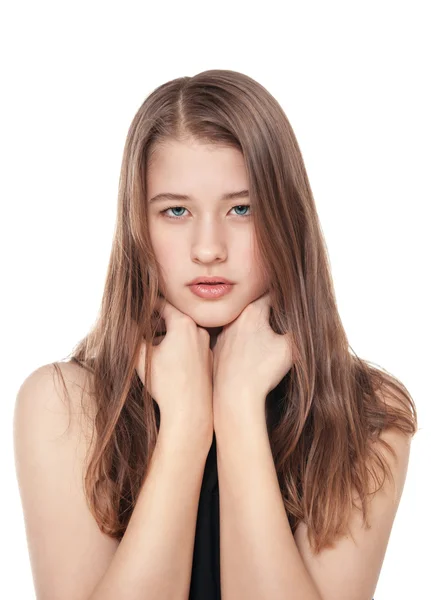 Jovem bela adolescente menina isolada — Fotografia de Stock