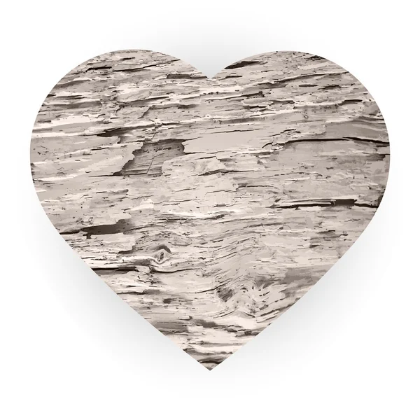 Wooden heart. Valentine's day decor — Stock Vector