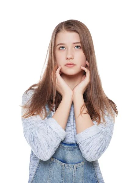 Young fashion girl posing isolated Royalty Free Stock Images