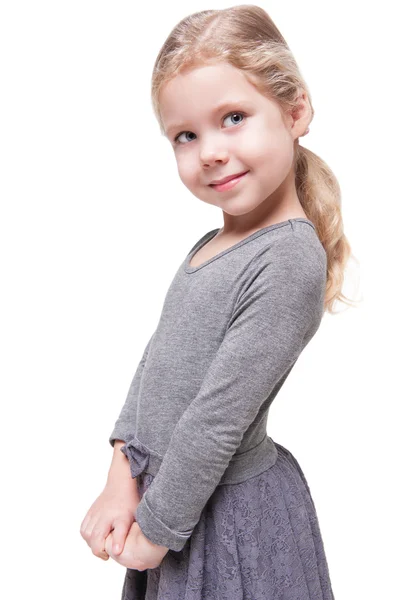 Hermosa niña con el pelo rubio aislado —  Fotos de Stock