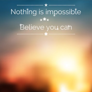 İlham alıntı olduğunu. Doğa gündoğumu arka plan bulanık effe ile