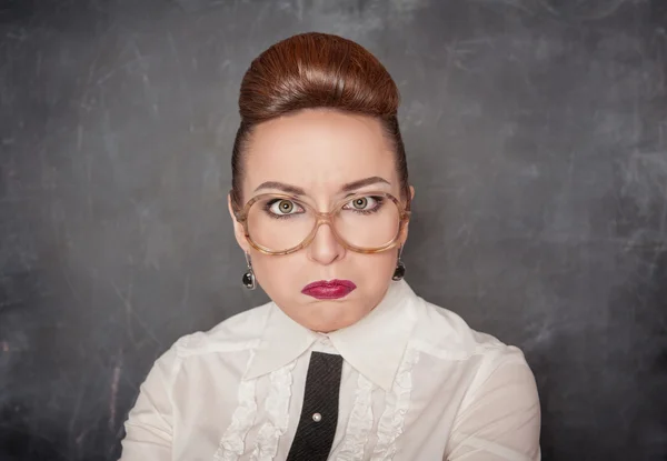 Angry teacher with eyeglasses — Stock Photo, Image