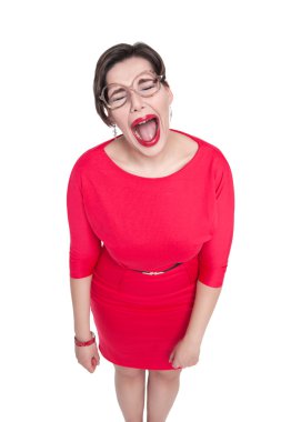  Güzel ağlıyor artı boyutu kadın izole gözlük 