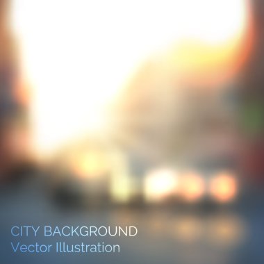 Blurred abstract urban background with defocused lights outdoor clipart